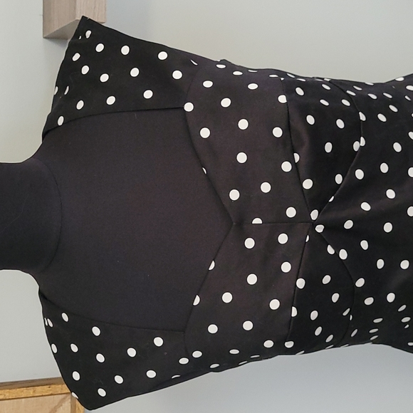$20 NWT Cotton blend black and white polka dot Dress - Picture 3 of 6